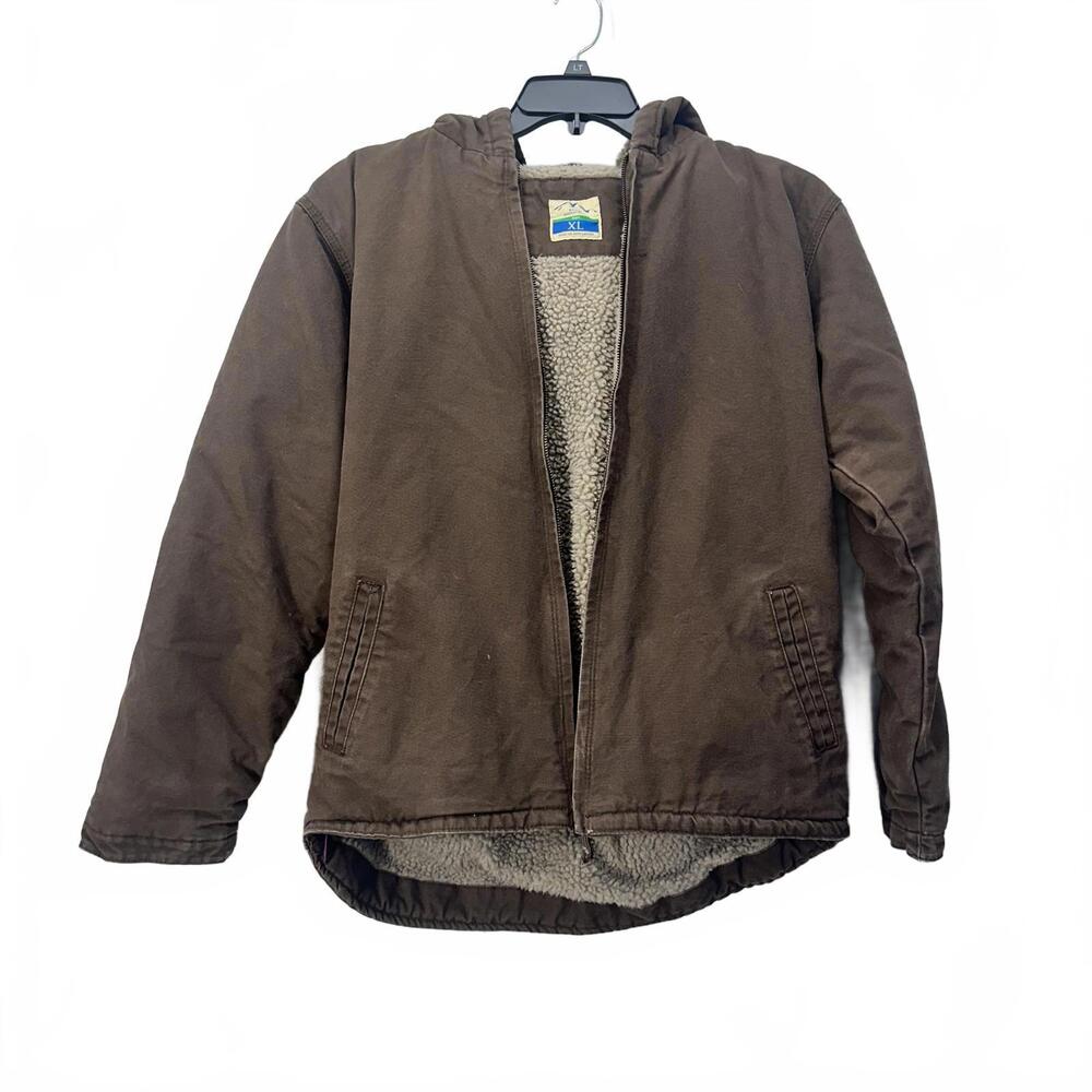 Blue Mountain Kids XL Brown Sherpa-Lined Hooded Jacket NWOT
